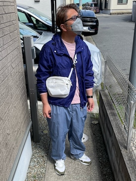 「THE NORTH FACE PURPLE LABEL（ザ ノースフェイス パープルレーベル）のノースフェイスパープルレーベル　マウンテンウィンドパーカー（マウンテンパーカー、パープル系）」を使った、yukky19811214さん（メンズ・175cm）の春コーディネート