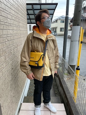 「アイテム（メッセンジャーバッグ）」を使った、yukky19811214さん（メンズ・175cm）の冬コーディネート