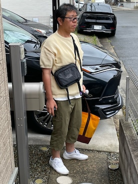「PUMA（プーマ）のPUMA プーマ 3/4 ストレッチウーブンパンツ（その他パンツ）」を使った、yukky19811214さん（メンズ・175cm・40代）の夏コーディネート