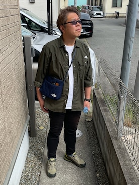 「THE NORTH FACE（ザノースフェイス）のTHE NORTH FACE/ザ・ノース・フェイス L/S NUPTSE SHIRT/NR11961(限定展開)（シャツ/ブラウス、グリーン系）」を使った、yukky19811214さん（メンズ・175cm）の春コーディネート