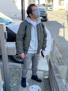 「アイテム（パーカー）」を使った、yukky19811214さん（メンズ・175cm・40代）の冬コーディネート