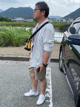 「UNIQLO（ユニクロ）のアイテム（シャツ/ブラウス）」を使った、yukky19811214さん（メンズ・175cm・40代）の夏コーディネート