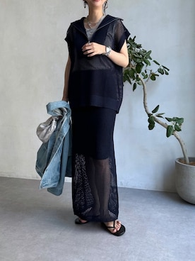 「ビーサン」｜「アイテム（デニムジャケット）」を使った、doudouminaさん（レディース・163cm）の春コーディネート