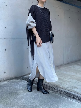 「ベスト×ワンピース」｜doudouminaさん（レディース・163cm）の秋コーディネート