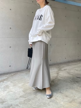 「白スウェット」｜doudouminaさん（レディース・163cm）の冬コーディネート