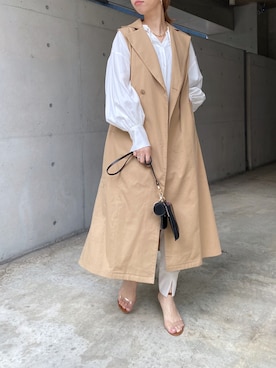 「ジレ」｜「アイテム（その他アウター）」を使った、doudouminaさん（レディース・163cm）の冬コーディネート