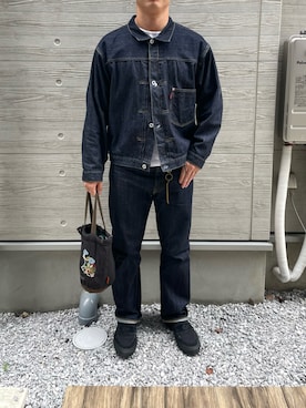 「アイテム（スリッポン）」を使った、OKAMEMANさん（メンズ・170cm）の秋コーディネート