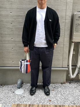 「アイテム（チノパンツ）」を使った、OKAMEMANさん（メンズ・170cm）の秋コーディネート