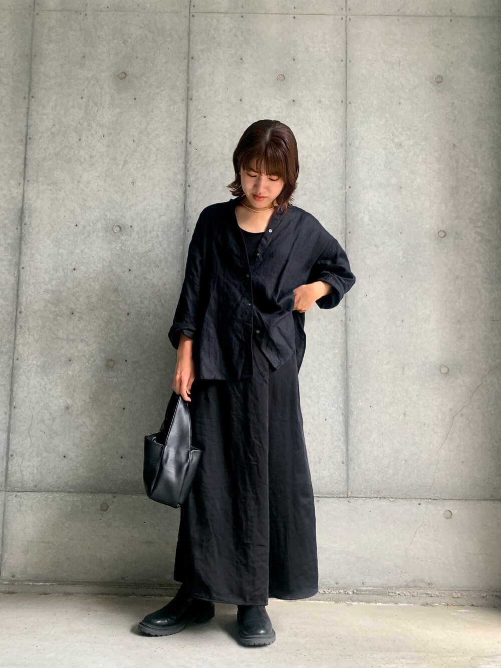 今季新品★アーバンリサーチドアーズ★リネンスタンドカラーワイドシャツ URBAN RESEARCH DOORS（アーバンリサーチドアーズ）の「リネンスタンド