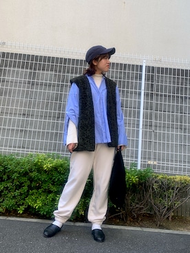 「HARUTA」｜「アイテム（帽子）」を使った、yurino11さん（レディース・156cm）の冬コーディネート