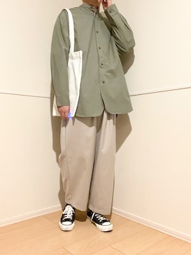 「flaner（フラネ）のアイテム（トートバッグ）」を使った、えくら｜低身長コーデさん（メンズ・166cm）の冬コーディネート