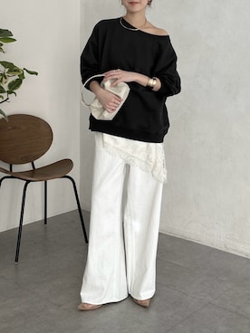 「DouDou（ドゥドゥ）のアイテム（パンツ）」を使った、doudoureiさん（レディース・164cm）の冬コーディネート