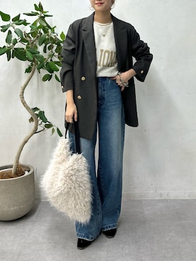 「DouDou（ドゥドゥ）のアイテム（ピアス（両耳用））」を使った、doudoureiさん（レディース・164cm）の秋コーディネート