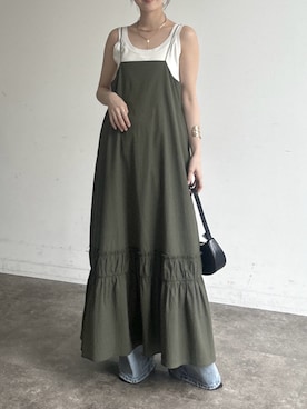 「DouDou（ドゥドゥ）のアイテム（ワンピース/ドレス）」を使った、doudoureiさん（レディース・164cm）の春コーディネート