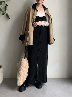 「アイテム（カバーオール）」を使った、doudoureiさん（レディース・164cm）の秋コーディネート