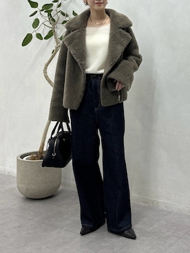 「アイテム（その他アウター、ブラウン系）」を使った、doudoureiさん（レディース・164cm）の秋コーディネート