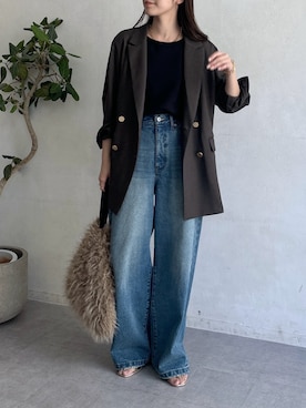 「アイテム（テーラードジャケット）」を使った、doudoureiさん（レディース・164cm）の夏コーディネート