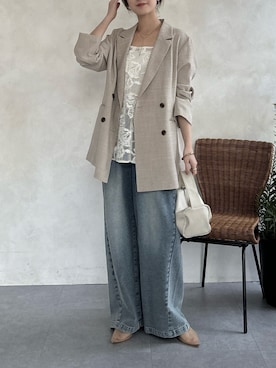 「DouDou（ドゥドゥ）のアイテム（パンツ）」を使った、doudoureiさん（レディース・164cm）の春コーディネート