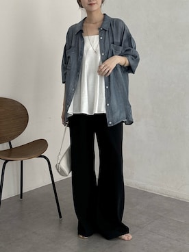 「DouDou（ドゥドゥ）のアイテム（パンツ）」を使った、doudoureiさん（レディース・164cm）の春コーディネート