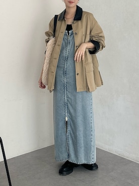 「アイテム（カバーオール）」を使った、doudoureiさん（レディース・164cm）の秋コーディネート