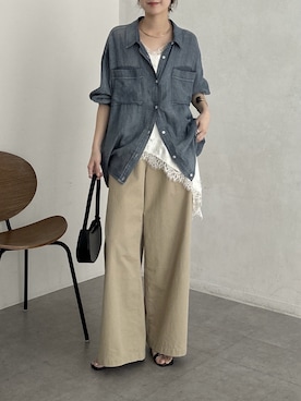 「DouDou（ドゥドゥ）のアイテム（パンツ）」を使った、doudoureiさん（レディース・164cm）の春コーディネート