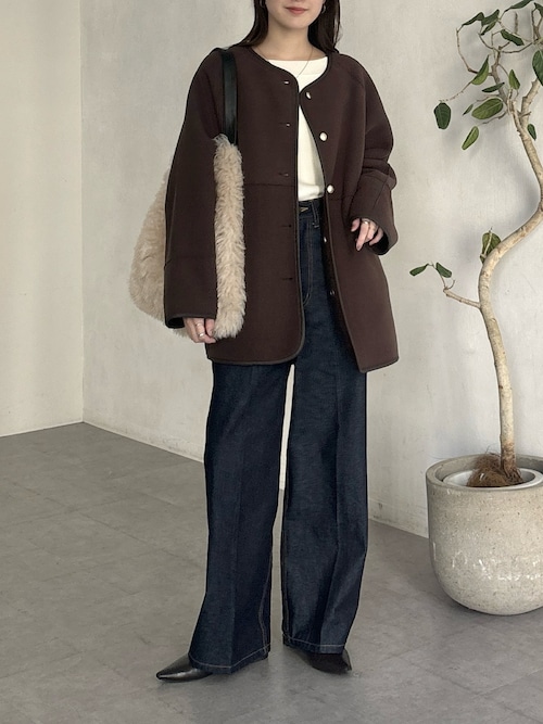 リバーシブルボアコート（その他アウター）｜DouDou（ドゥドゥ）の