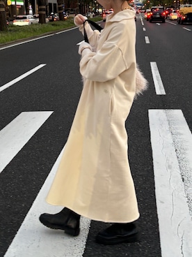 「スウェットワンピース」｜「アイテム（Tシャツ/カットソー）」を使った、doudoureiさん（レディース・164cm）の秋コーディネート