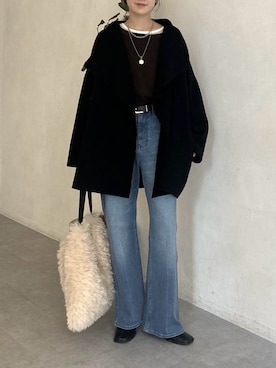 「アイテム（その他アウター）」を使った、doudoureiさん（レディース・164cm）の冬コーディネート