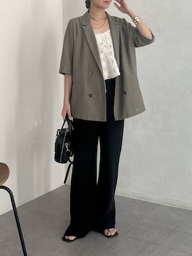 「アイテム（ジャケット/アウター）」を使った、doudoureiさん（レディース・164cm）の夏コーディネート