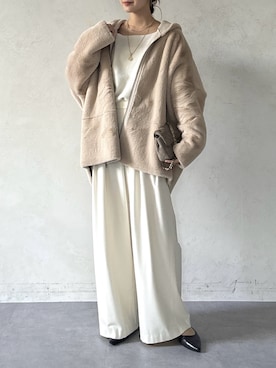 「アイテム（ムートンコート）」を使った、doudoureiさん（レディース・164cm）の秋コーディネート