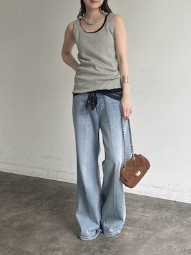 「DouDou（ドゥドゥ）のアイテム（パンツ）」を使った、doudoureiさん（レディース・164cm）の春コーディネート