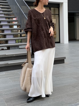 「アイテム（ネックレス）」を使った、doudoureiさん（レディース・164cm）の秋コーディネート