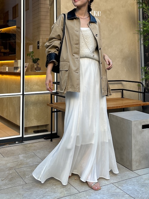 DouDou カバーオール レザーカラーカバーオールジャケット