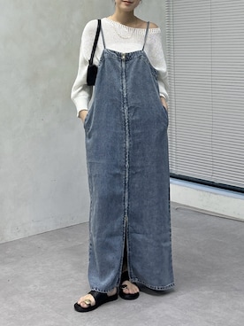 「DouDou（ドゥドゥ）のアイテム（ワンピース/ドレス）」を使った、doudoureiさん（レディース・164cm）の春コーディネート