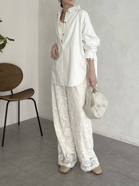 「DouDou（ドゥドゥ）のアイテム（パンツ）」を使った、doudoureiさん（レディース・164cm）の冬コーディネート