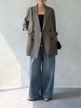 「アイテム（テーラードジャケット）」を使った、doudoureiさん（レディース・164cm）の夏コーディネート