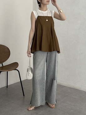 「DouDou（ドゥドゥ）のアイテム（パンツ）」を使った、doudoureiさん（レディース・164cm）の春コーディネート