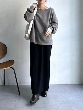 「DouDou（ドゥドゥ）のアイテム（ピアス（両耳用））」を使った、doudoureiさん（レディース・164cm）の冬コーディネート