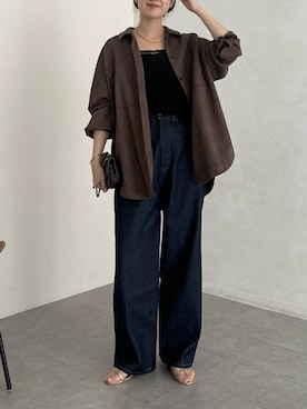 「アイテム（タンクトップ）」を使った、doudoureiさん（レディース・164cm）の秋コーディネート
