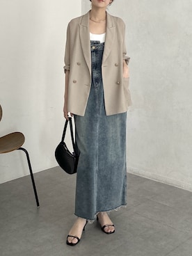 「DouDou（ドゥドゥ）のアイテム（ワンピース/ドレス）」を使った、doudoureiさん（レディース・164cm）の春コーディネート