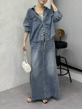 「デニムシャツ」｜doudoureiさん（レディース・164cm）の春コーディネート