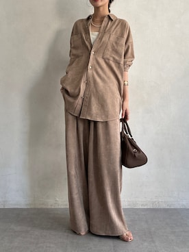 「DouDou（ドゥドゥ）の【新色追加】スカラレースキャミ（シャツ/ブラウス）」を使った、doudoureiさん（レディース・164cm）の夏コーディネート