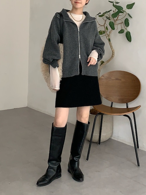 セール】【WEB限定】ダブルジップニットブルゾン（カーディガン/ボレロ