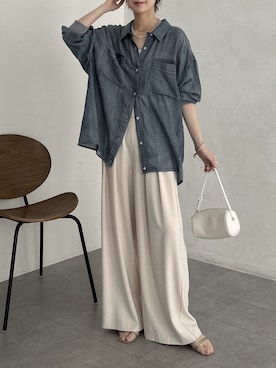 「DouDou（ドゥドゥ）のアイテム（パンツ）」を使った、doudoureiさん（レディース・164cm）の春コーディネート