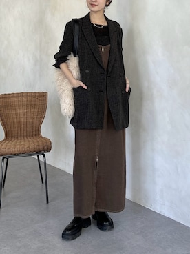 「アイテム（テーラードジャケット）」を使った、doudoureiさん（レディース・164cm）の秋コーディネート