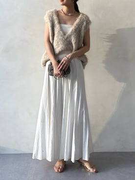 「アイテム（ニット/セーター）」を使った、doudoureiさん（レディース・164cm）の夏コーディネート