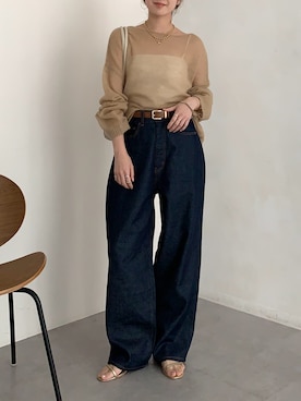 「アイテム（ベルト）」を使った、doudoureiさん（レディース・164cm）の秋コーディネート