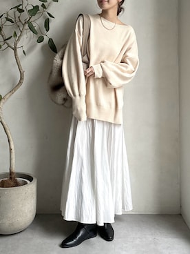 「アイテム（ネックレス）」を使った、doudoureiさん（レディース・164cm）の秋コーディネート