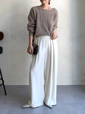 「アイテム（スラックス）」を使った、doudoureiさん（レディース・164cm）の秋コーディネート