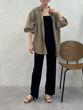 「DouDou（ドゥドゥ）の【新色追加】スカラレースキャミ（シャツ/ブラウス）」を使った、doudoureiさん（レディース・164cm）の夏コーディネート